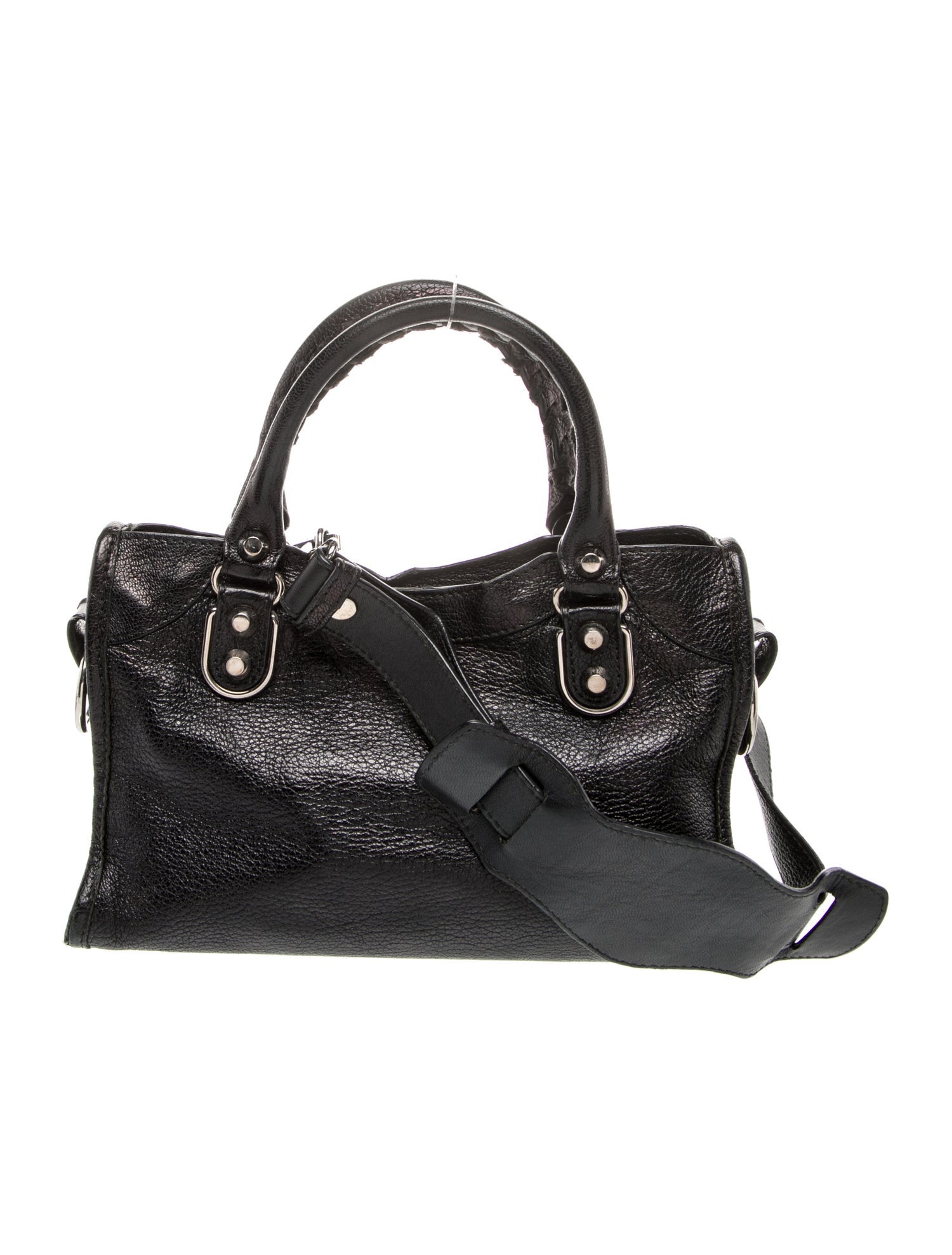 Balenciaga Leather Motocross City Metallic Edge Mini